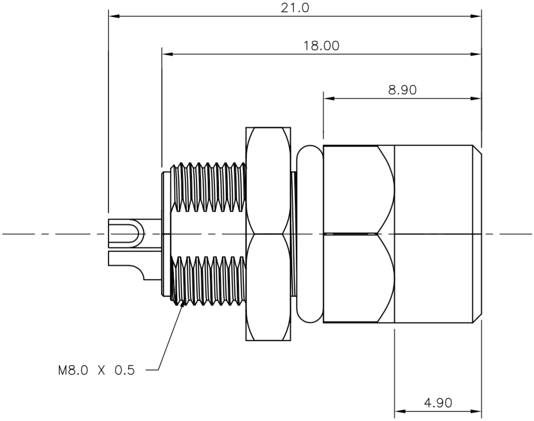 מחבר קונקטור לסנסורים זכר להלחמה לכבל TE CONNECTIVITY M8 1838839-1